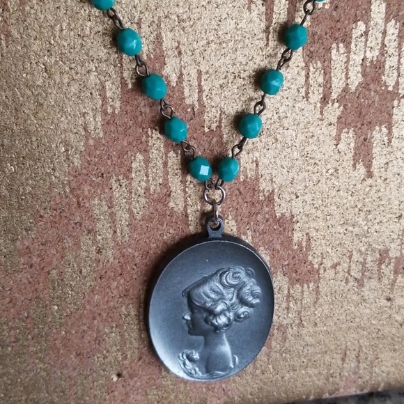 Pewter rosary vintage necklace - Picture 5 of 6
